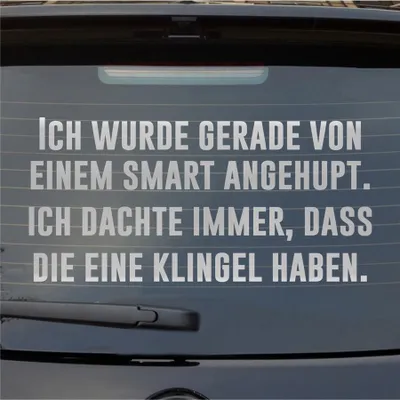 Produktbild von Heckscheibenaufkleber Wurde gerade angehupt Dachte die haben eine Klingel 55x26 cm Silber Auto Aufkleber Sticker
