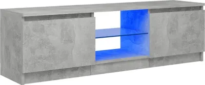 Produktbild von TV-Schrank mit LED-Leuchten Betongrau 120x30x36 cm