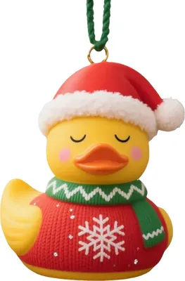 Produktbild von Weihnachtsenten-Ornamente aus Acryl, Cartoon-Enten, Weihnachtsbaum-Hängedekorationen für Weihnachtsfeiern, Gastgeschenke, Heimdekoration C