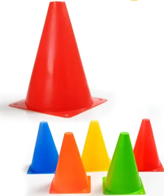 Immagine prodotto di Coni marcatori per allenamento di calcio, corsa, sport, traffico, set da 10 pezzi, 18 cm, rosso