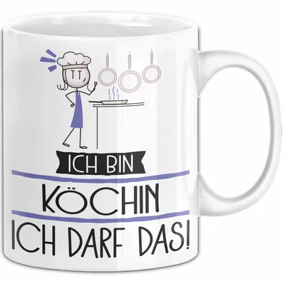 Produktbild von Geschenk für Köchin Tasse Lustige Geschenkidee Geburtstag Ich Bin Köchin Ich Darf Das (Weiß)