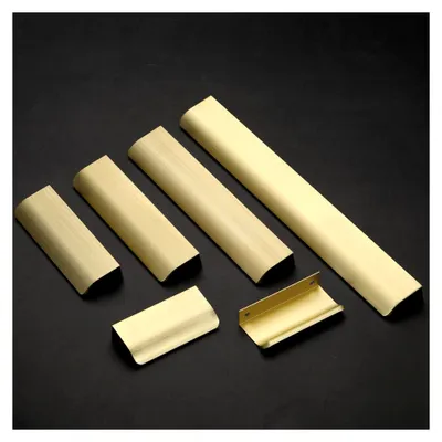 Produktbild von 6 Stück Versteckte Schrankgriffe Gold,80mm Verdeckter Möbelgriffe,Gold Möbelgriffe Lochmitte 64mm