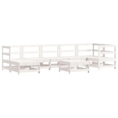 Produktbild von vidaXL 8-tlg. Garten-Lounge-Set Weiß Massivholz Kiefer