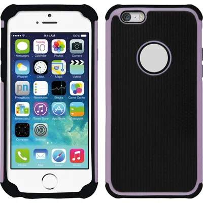 Produktbild von PhoneNatic Hybridhülle kompatibel mit Apple iPhone 6s / 6 - ShockProof Hexagon rosa Cover Schutzhülle + 2 Schutzfolien