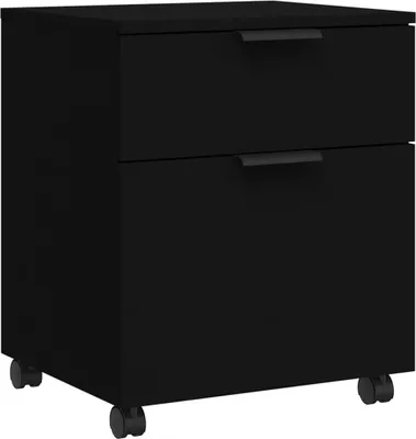 Obrázok produktu pre vidaXL Mobilná archivačná skriňa s kolieskami čierna 45x38x54 cm