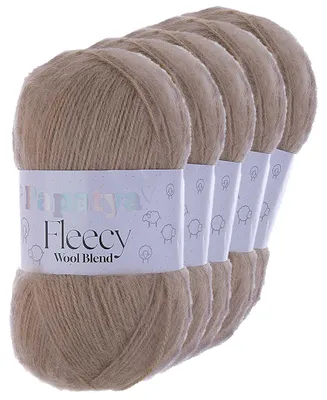 Papatya Fleecy Kuschelgarn 20% Wolle veredelt Oeko-Tex Häkelgarn Strickgarn graubeige