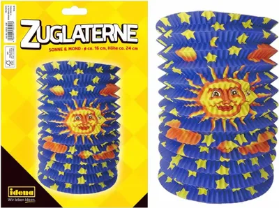 Obrázok produktu pre Idena lampáš na ťahanie lampáš slnko a mesiac Ø16x24cm