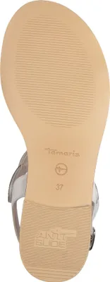 Produktbild von Tamaris Damen Sandale flach T-Riemen Strassbesatz 1-28126-44, Größe:38 EU, Farbe:Weiß