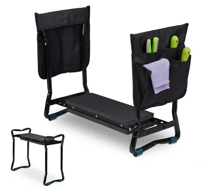 Produktbild von Kniebank Gartenhocker Kniekissen - Klappbar - Schwarz - 50 x 60 x 27,5 cm - Für Garten und Gartenarbeit
