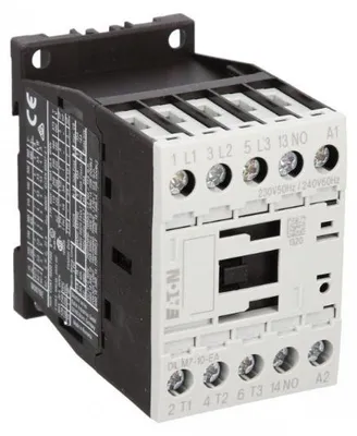 Imagen del producto de Contactador de 7A, 3 polos, 230V AC, modelo DILM7-10-EA (230V 50Hz, 240V 60Hz), código 190025