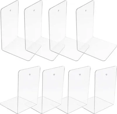 Image de 8 supports de bureau transparents en acrylique en forme de L