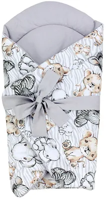 Produktbild von TupTam Unisex Baby Einschlagdecke mit Schleife, Farbe: Safari, Größe: 70 x 70 cm