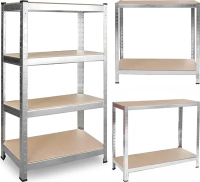 Produktbild von Metallregal zur Aufbewahrung 180 x 90 x 40 cm Plonos 470200