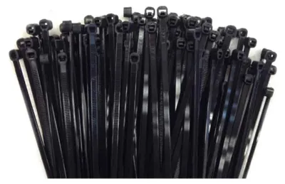 Immagine prodotto di Fascette stringicavo nere, 250x7,6 mm, UV resistenti, Poliammide PA6.6 - 100 Pezzi