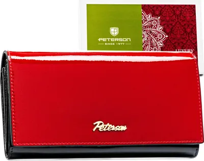 Obrázek produktu pro Peterson dámská kožená peněženka RFID černá a červená 17x10 cm