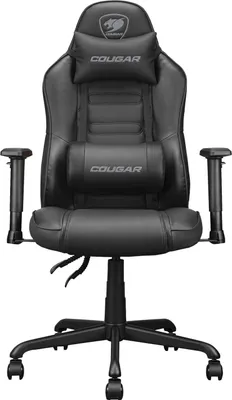 Produktbild von COUGAR Gaming Fusion S Black, PC-Gamingstuhl, 120 kg, Gepolsterter Sitz, Gepolsterte Rückenlehne, Universal, Schwarz