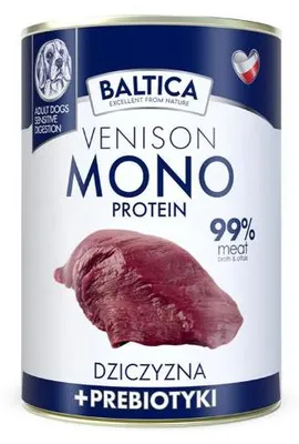 Zdjęcie produktu dla BALTICA NUTRACEUTIC Mięso jeleni 99% i prebiotyki 400 g 400 g