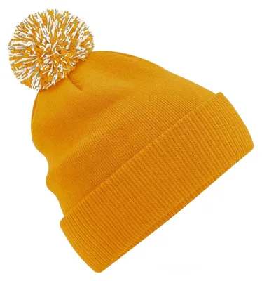 Image de Beechfield - Bonnet pour hommes/femmes unie LT736 (taille unique) (moutarde/blanc naturel)