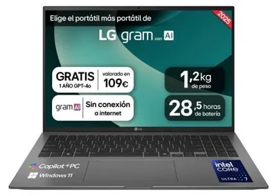 Image de Lg Gram 16z90tl-g.au88b Ordinateur portable 16'' Ultra 7-258v/32gb/1tb SSd One Size / EU Plug 220V One Size