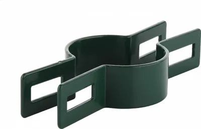 Immagine prodotto di LogistSystem Morsetto centrale rotondo da 60 mm - Verde Morsetto per pali di recinzione - Fissaggio di pannelli in rete metallica - Morsetti per recinzione Morsetto per tutore Morsetto per palo