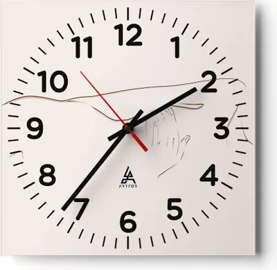 Produktbild von Wanduhr - Quadrat - Glasuhr - Skizze Nacktheit Frau - 40x40cm - Schleichendes Uhrwerk - Lautlos - zum Aufhängen bereit - Dekoration Modern - Wanddekoration aus Glas - C4AC40x40-4552