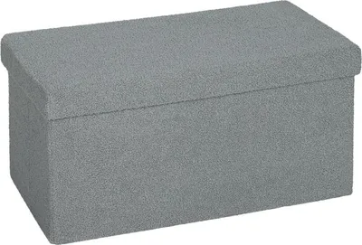Image de Fortuna Lai Pouf de rangement, banc rembourré avec espace de rangement et couvercle pour salon, chambre à coucher, couloir, gris foncé