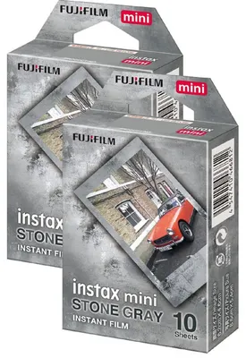Produktbild von 2x Fujifilm Instax Mini Film Stone Gray je 10 Aufnahmen