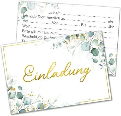 Produktbild von Famanu Einladungskarten für Feiern und Events - Eukalyptusdesign