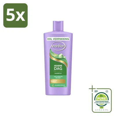 Imagen del producto de 5 botellas de champú Andrélon "Todos los días" - 685 ml - Paquete grande - 5 unidades