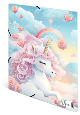 Produktbild von HERMA Sammelmappe A4 Karton Happy Unicorns, Klappenordner, A4, Karton, Mehrfarbig, Gummiband, 1 Stück(e)