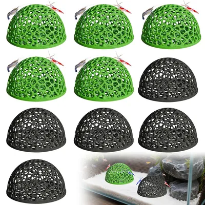 Produktbild von 10er Set Aquarium Höhlen, Garnelenversteck, Aquariendekoration, schwarze & grüne Tunnel, Unterschlupf für Betta, Garnelen, Zierfische und Wassertiere
