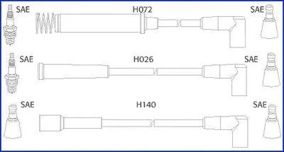 Produktbild von HITACHI 134225 Zündkabelsatz Zündleitungssatz