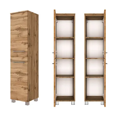 Produktbild von Midischrank Badmöbel LOUNY-03, Wotaneiche Nb., B/H/T: ca. 30/130/35 cm