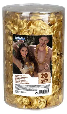 Produktbild von Boland Hawaii-Kränze gold - 20 Stück Set - Party-Accessoire