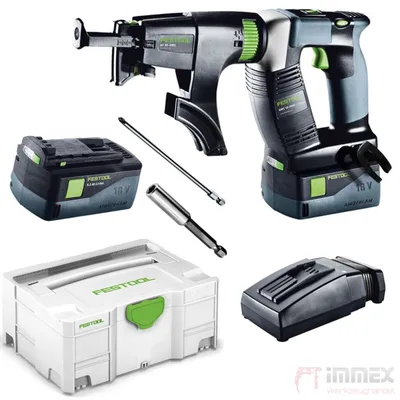 Produktbild von Festool DWC 18-4500 LI 5.2 PLUS Profi-Akku-Schrauber, variable Geschwindigkeit, inklusive 2 Lithium-Ionen-Akkus und Ladegerät