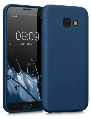 Produktbild von kwmobile Handyhülle für Samsung Galaxy A5 (2017) Hülle - Silikon Case metallisch schimmernd - Schutzhülle Cover - Metallic Blau