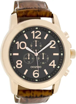 Immagine prodotto di Oozoo orologio da polso in pelle marrone Timepieces orologio analogico al quarzo da uomo UOC6063A