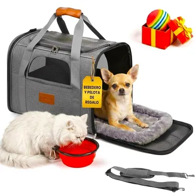 Faltbare Transportbox für Katzen & Hunde, 44x35x32 cm, grau