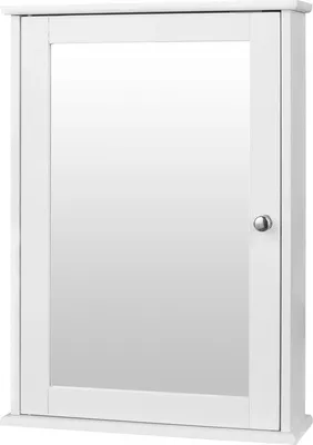 Obrázok produktu pre Kúpeľňová skrinka – zrkadlo – nástenná skrinka – organizér na kozmetiku – biela – 42 x 12 x 58 cm