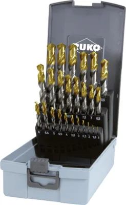 Zdjęcie produktu dla RUKO 2501215TRO HSS-G Twist drill bit set 25-piece 1 mm, 1.5 mm, 2 mm, 2.5 mm, 3 mm, 3.5 mm, 4 mm, 4.5 mm, 5 mm, 5.5 mm, 6 mm, 6.5 mm, 7 mm, 7.5 mm, 8 mm, 8.5