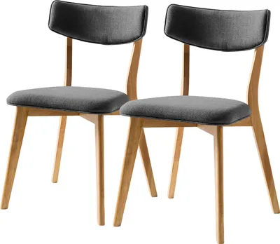 Produktbild von home24 Esszimmerstuhl - Webstoff / Gummibaum Massiv