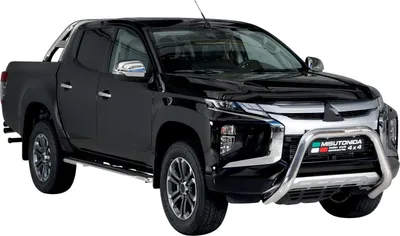 Zdjęcie produktu dla Listwa ochronna przedniego zderzaka do Mitsubishi L200 2019-2025 ø76 mm stalowa srebrna