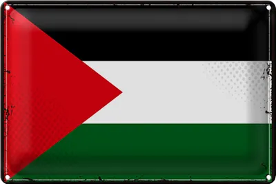 Produktbild von Blechschild Flagge Palästina 40x30cm Retro Flag Palestine