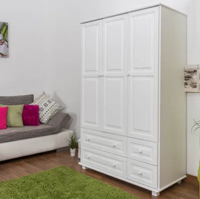 Produktbild von Weißer Massivholz Kleiderschrank