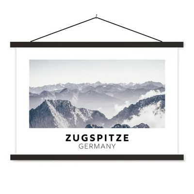 Produktbild von MuchoWow® Textilposter Deutschland - Berge - Schnee 90x60 cm mit schwarzem Rahmen - Aufhängungssatz