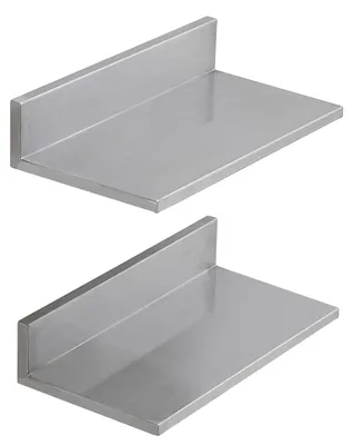 Image de Étagère murale pour épices, 2 pièces, étagère suspendue pour la cuisine, dimensions 406 x 218 x 85 mm, étagère flottante en acier inoxydable, capacité de charge de 20 kg