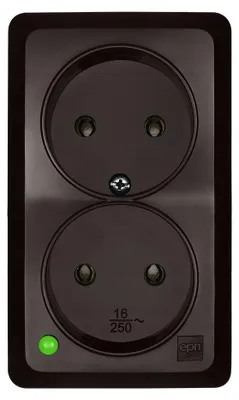 Image de BERG Prise double n/t 2x2P 16A marron 3744-05