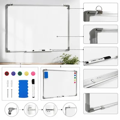 Obrázek produktu pro Magnetická tabule, robustní hliníkový rám, snadná montáž, bílá barva