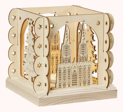 Produktbild von Laterne "Köln" Teelicht natur BxHxT 12x12x12cm NEU