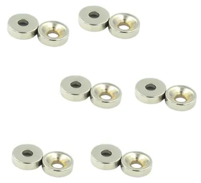 12 Neodym-Magnete, rund mit Loch, 12x3 mm, silber